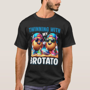 Camiseta Gêmeos Com Meu Irmão Batata Irmãos Gêmeos Engraçad