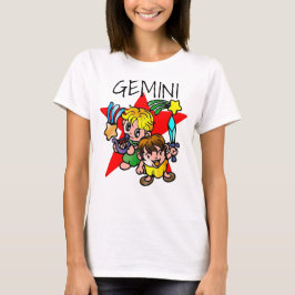 Camiseta Gêmeos de Cartoons Gemini Cute