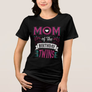 Camiseta Gêmeos do Aniversário Gêmeos Mãe Aniversá