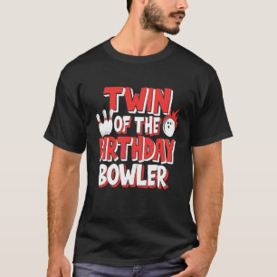 Camiseta Gêmeos Do Partido Da Boliche De Bowler De Aniversá