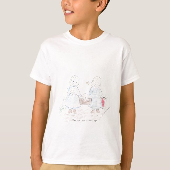 Camiseta Gêmeos em um piquenique (Frente)