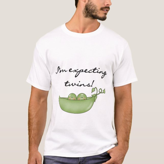 Camiseta Gêmeos esperados - Ervilhas em um Pod (Frente)