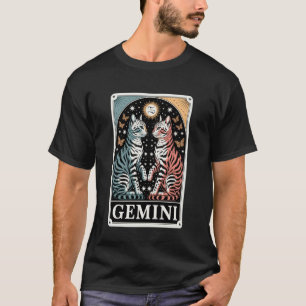 Camiseta Gêmeos Gatos Zodíaco Gêmeos Borboleta Estrelas Mag