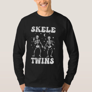 Camiseta Gêmeos Halloween Matando Skeletins ganha dança eng