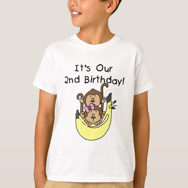 Camiseta Gêmeos, Macaco, segundo aniversário (Frente)