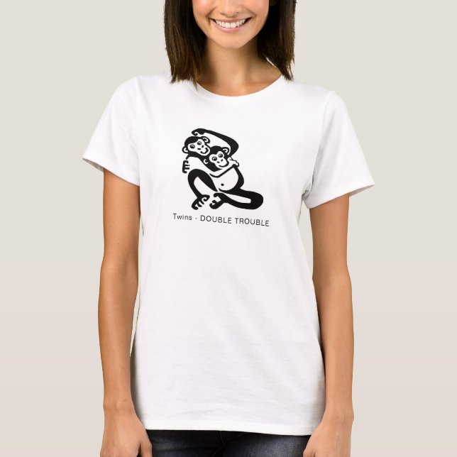 Camiseta Gêmeos - Problemas Duplos - Maternidade (Frente)