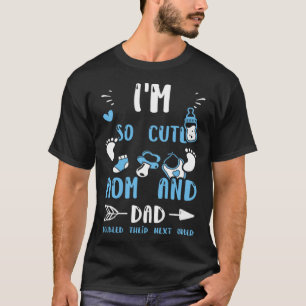 Camiseta Gêmeos que sou tão bonitinho, mãe e Pai dobraram s