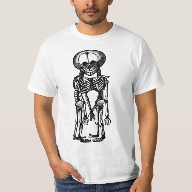 Camiseta gêmeos siameses esqueletos crianças anatomia arte (Frente)