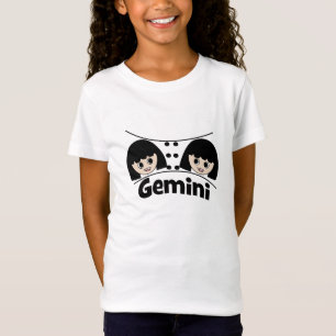 Camiseta Gêmeos Signo do Zodíaco Gêmeas Meninas Crianças