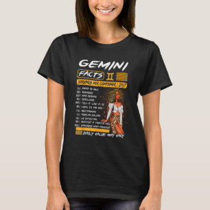 Camiseta Gemini Birthday Melanin Afro Queen Para Mulher Neg
