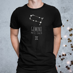 Camiseta Gemini   Constelação Zodiac Personalizada T-Shir