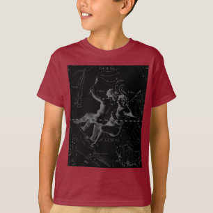 Camiseta Gemini Constellation Hevelius 1690 on Black
