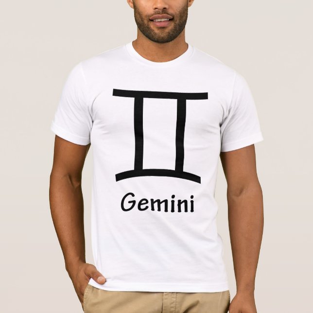 Camiseta Gemini, Horoscope, símbolo, astrologia (Frente)