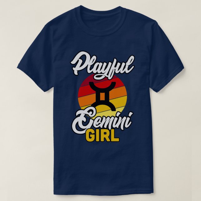 Camiseta Gemini Playful Girl (Frente do Design)