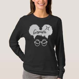 Camiseta Gemini Queen Afro Cute Zodiac Sinal Gemini