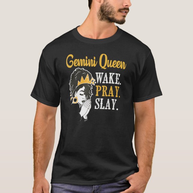 Camiseta Gemini Queen Astrology Zodiac - Sinal de Horoscópi (Frente)