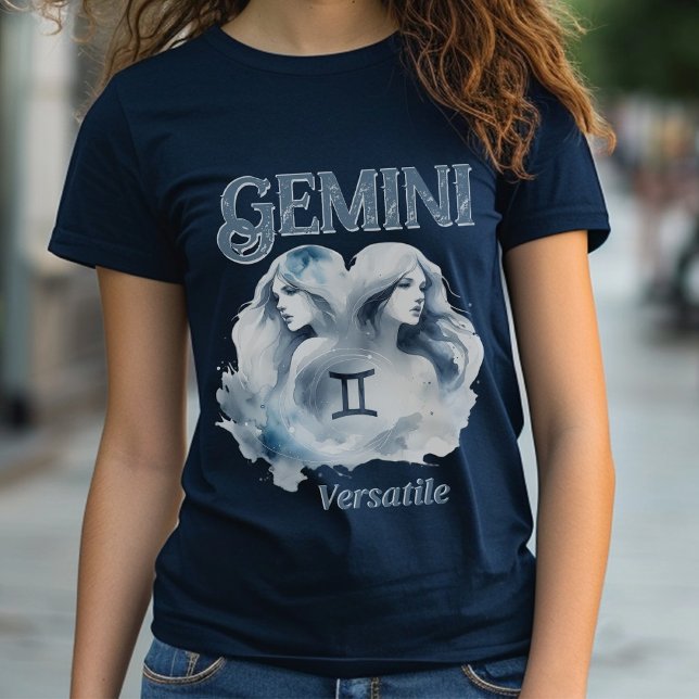 Camiseta Gemini Versatile Watercolor Twins Sinal Zodiac (Gemini Zodiac-Themed Party Suite - Coordinate Every Detail from Invites to Gifts and Decor!)