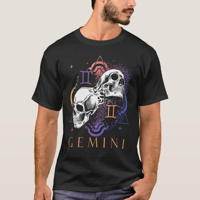 Camiseta Gemini Witchcraft Zodiac Sinaliza Constelação de C (Frente)