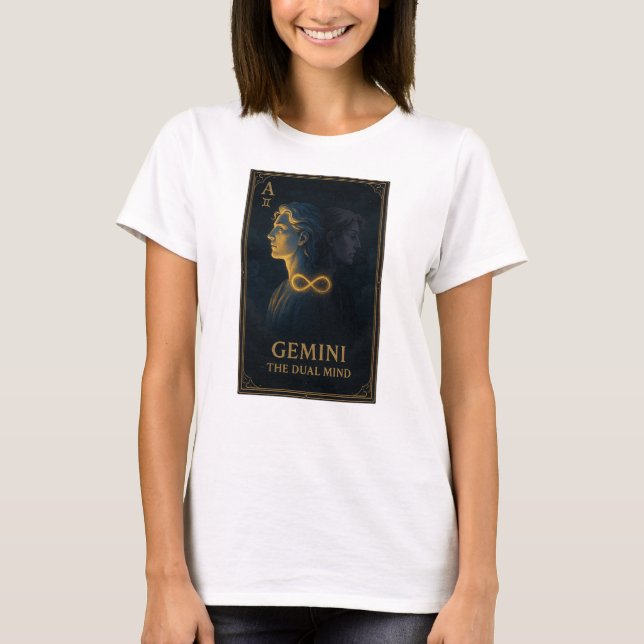 Camiseta Gemini Zodiac Art – Celestial Twins and Duality (Frente)
