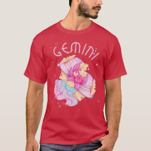 Camiseta Gemini Zodiac Horoscope Sinal de Aniversário Tarot