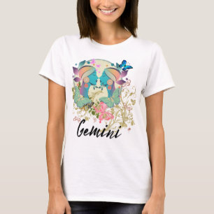 Camiseta Gemini Zodiac - Sinal de Horoscópio Astrologia Fem
