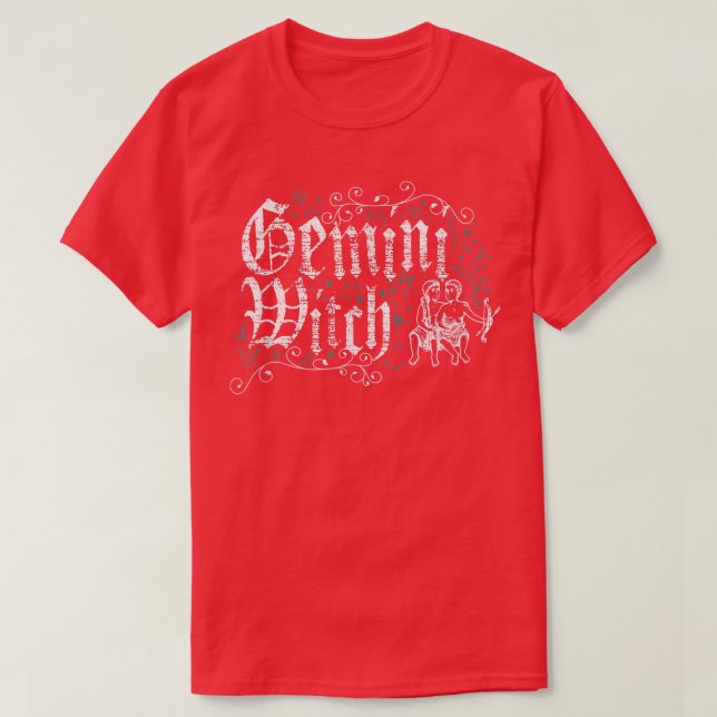 Camiseta Gemini Zodiac Witchcraft Vintage desestimula Horós (Frente do Design)