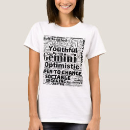 Camiseta Gemini Zodiac Word Cloud Inspiration