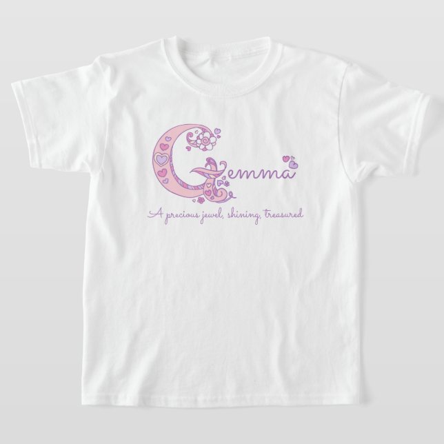 Camiseta Gemma girls name pink decorative custom meaning (Postura )