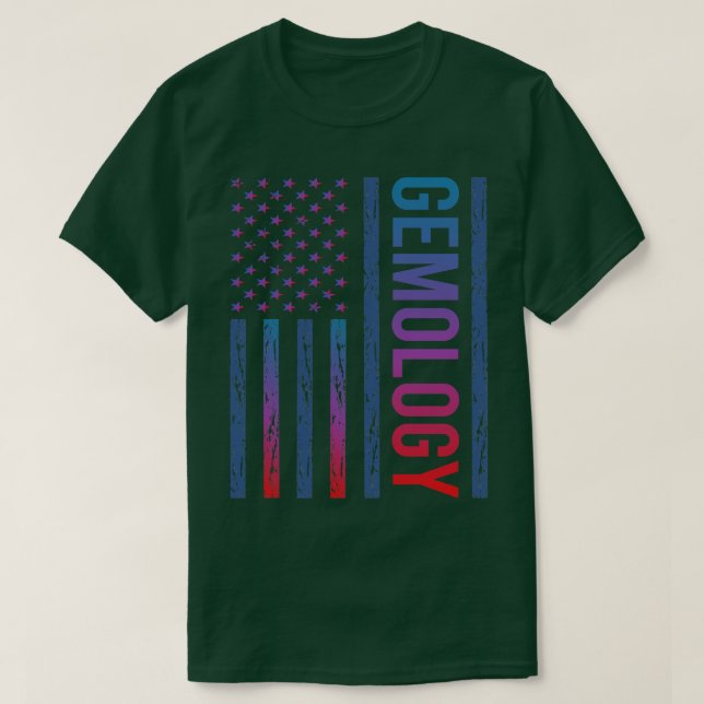 Camiseta Gemologista de Sinalizador Gradiente (Frente do Design)