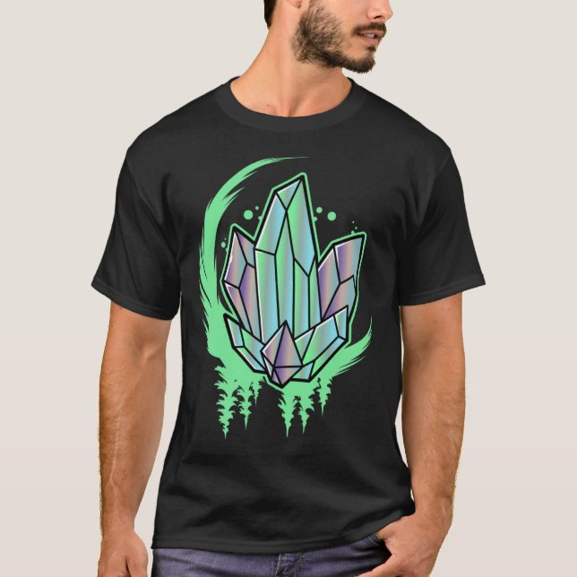 Camiseta Gemstone Crescent Moon Trees Verde (Frente)