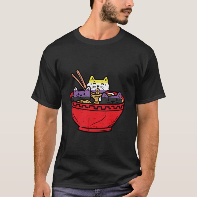 Camiseta Gen De Sinalizador Não Binário De Comida De Anime  (Frente)