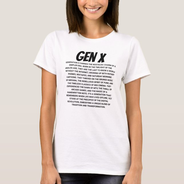 Camiseta Gen X Esqueceu a tendência da geração (Frente)
