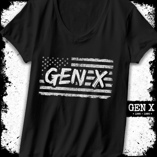 Camiseta Gen X Gen Xer Generation X American Flag Gen X (Criador carregado)