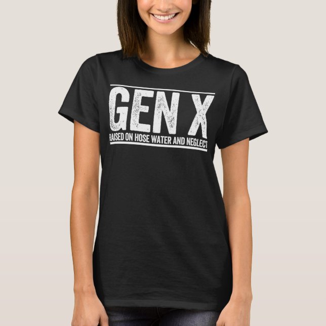 Camiseta GEN X levantado sobre a mangueira e negligenciando (Frente)