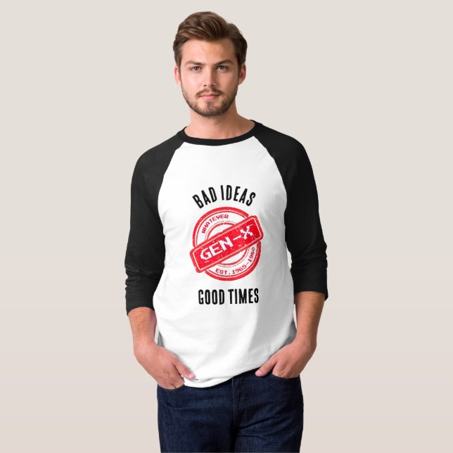Camiseta Gen X "Más Ideias, Bons Tempos" (Frente Completa)