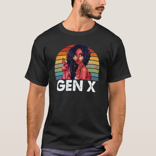 Camiseta Gen X Melanin African American Black Generation X  (Frente)