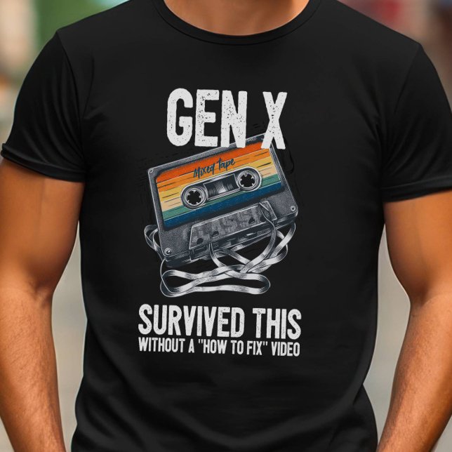 Camiseta Gen X Sobreviveu à Cassete Tangida (Criador carregado)