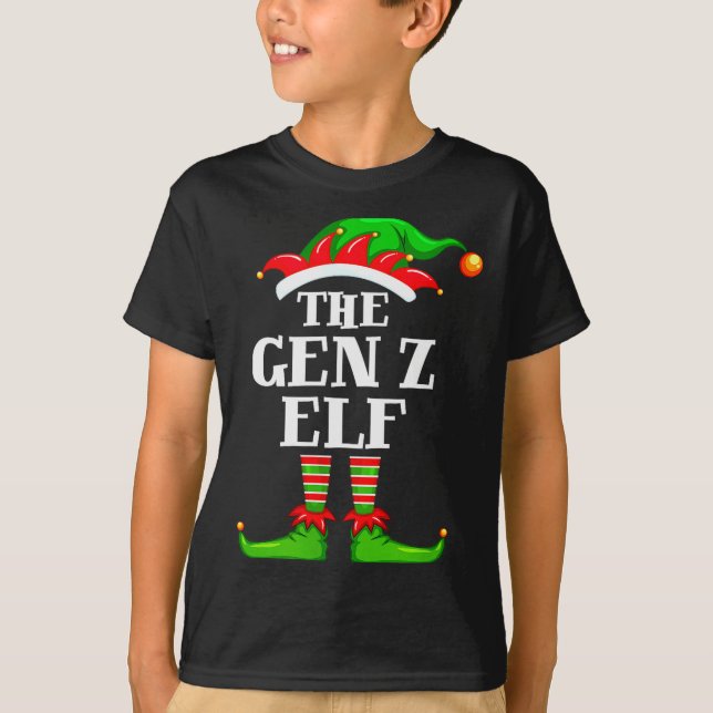 Camiseta Gen Z Elf Matching Family Group Christmas Party Py (Frente)