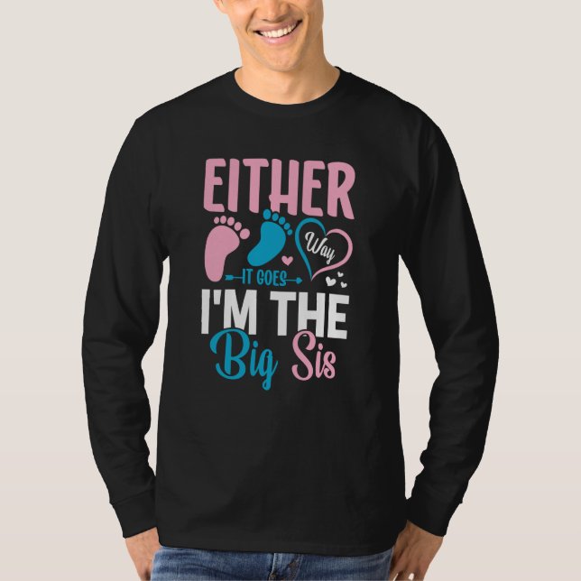 Camiseta Gender Announcement Either Way it goes I'm The Big (Frente)