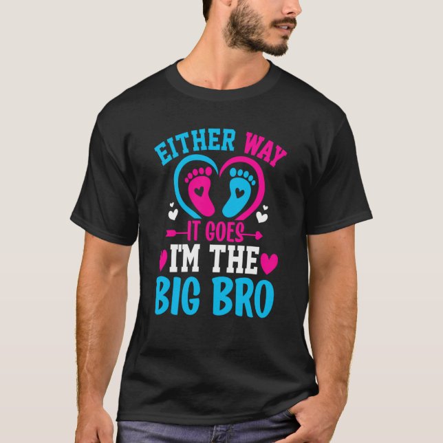 Camiseta Gender Announcement Either Way it goes I'm The Big (Frente)