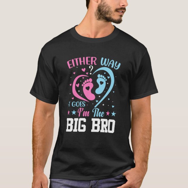 Camiseta Gender Announcement Either Way it goes I'm The Big (Frente)