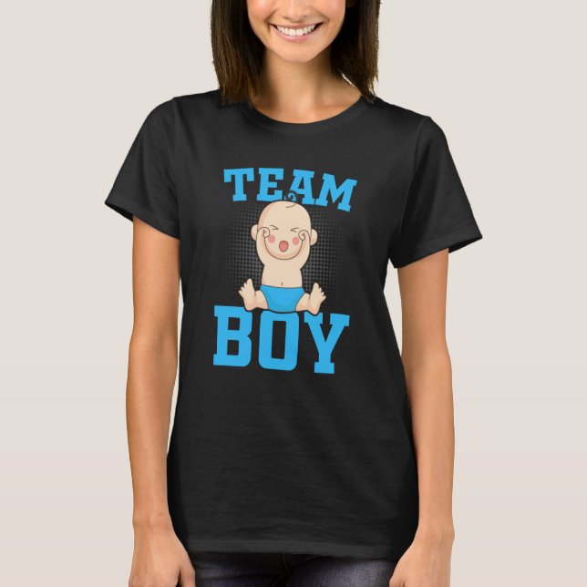 Camiseta Gender Announcement Team Boy Baby Party Reveal Pre (Frente)