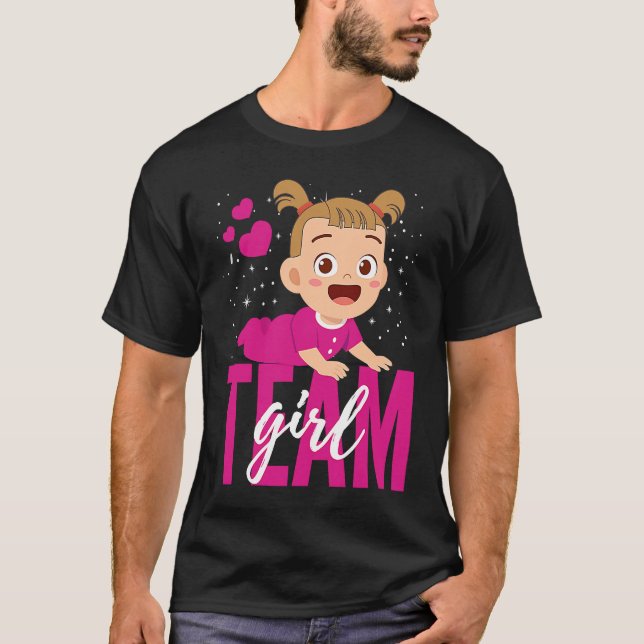 Camiseta Gender Announcement  Team Girl Baby Party Reveal P (Frente)