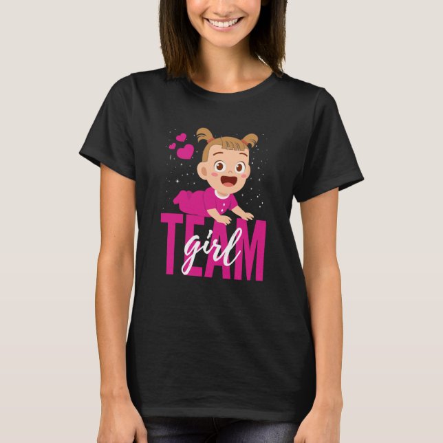 Camiseta Gender Announcement Team Girl Baby Party Reveal Pr (Frente)
