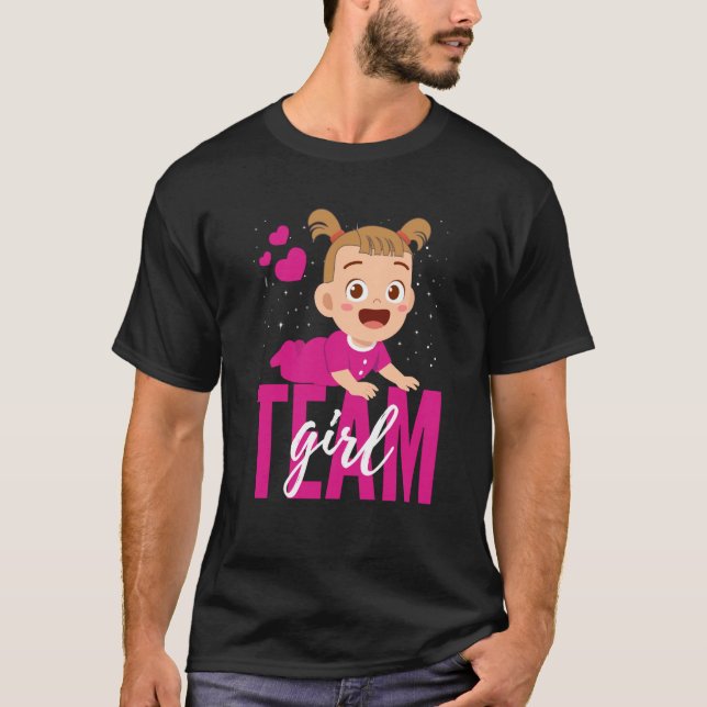 Camiseta Gender Announcement Team Girl Baby Party Reveal Pr (Frente)