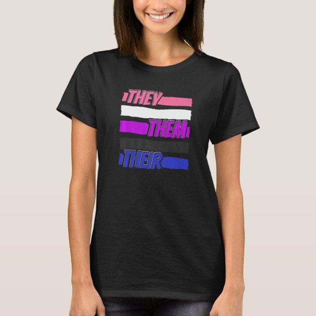 Camiseta Gender Fluid Genderless - Non Binary Neutral They  (Frente)