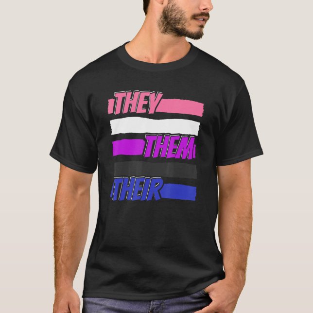 Camiseta Gender Fluid Genderless - Non Binary Neutral They  (Frente)