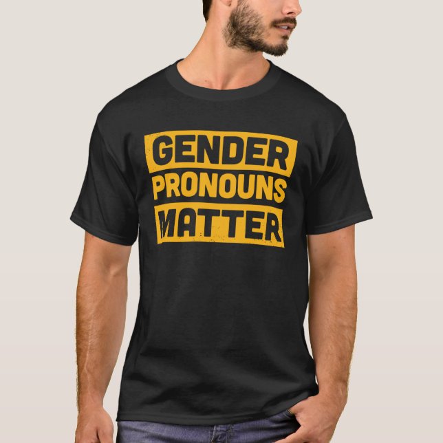 Camiseta Gender Pronouns Matter Cute Genderfluid Nonbinary  (Frente)