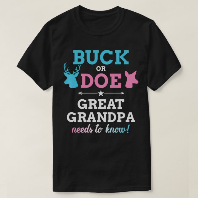 Camiseta Gender reveal buck or doe great grandpa matching b (Frente do Design)