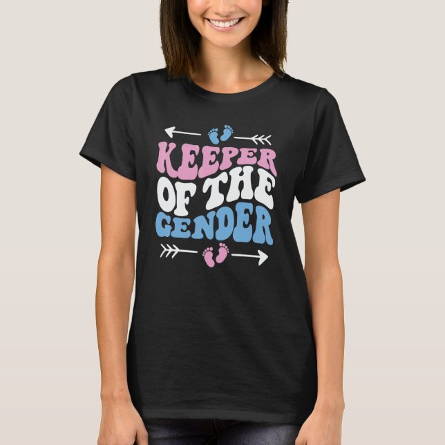 Camiseta Gender Reveal   Cute Keeper Of The Gender (Frente)
